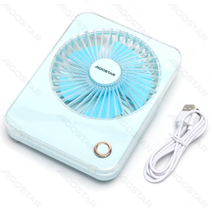 Nešiojamas stalinis ventiliatorius, 3 Inches, 5 mentės, 3 greičiai, 3600mAh, mėlynas