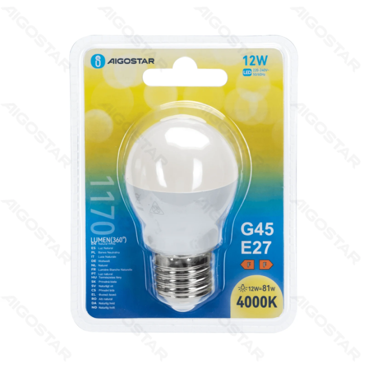 LED bulb G45 12W 4000K 1170lm E27
