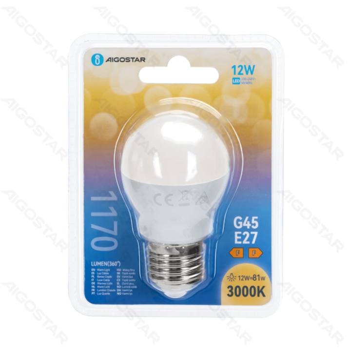LED bulb G45 12W 3000K 1170lm E27