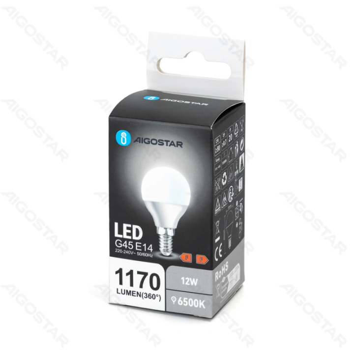 LED lemputė G45 12W 1170lm 6500K E14