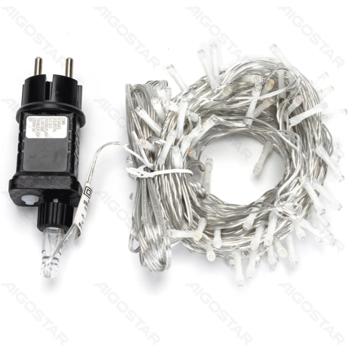 Žemos įtampos plokščios girliandos, RGBY, 10m IP44, vidaus ir lauko