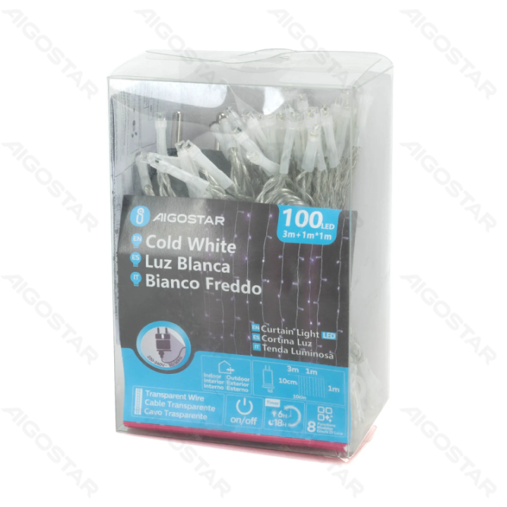 Low voltage curtain flat string lights, cold white, 1m*1m 10 strips ,IP44, Indoor&Outdoor