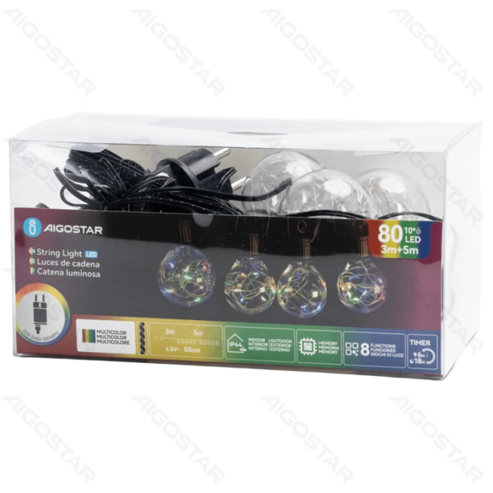 Low voltage G50 copper wire string light, RGBY, 5m ,IP44, Indoor&Outdoor