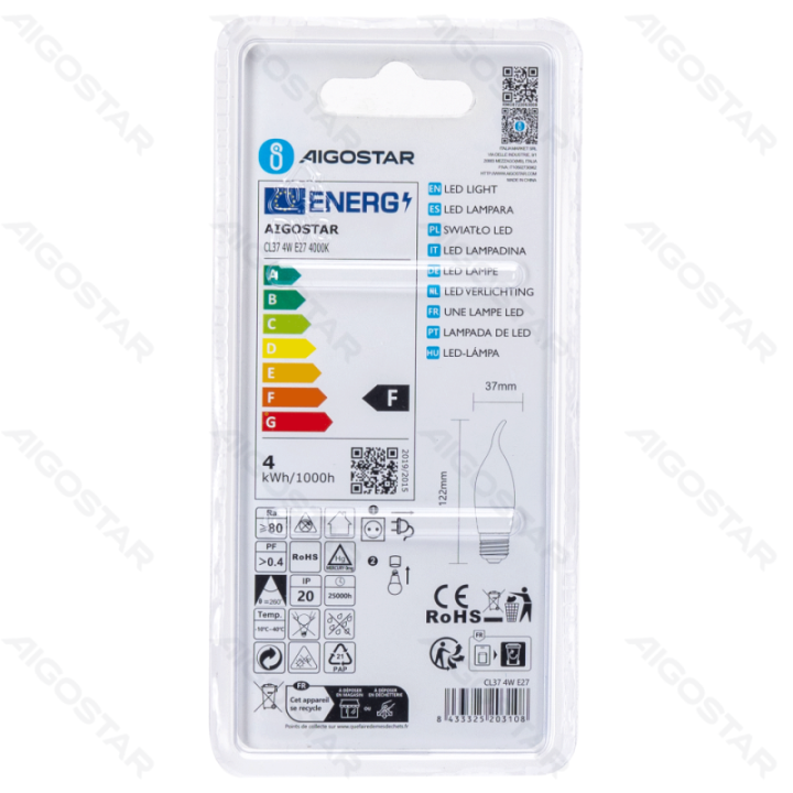 LED light-E27-4W-4000K-340lm