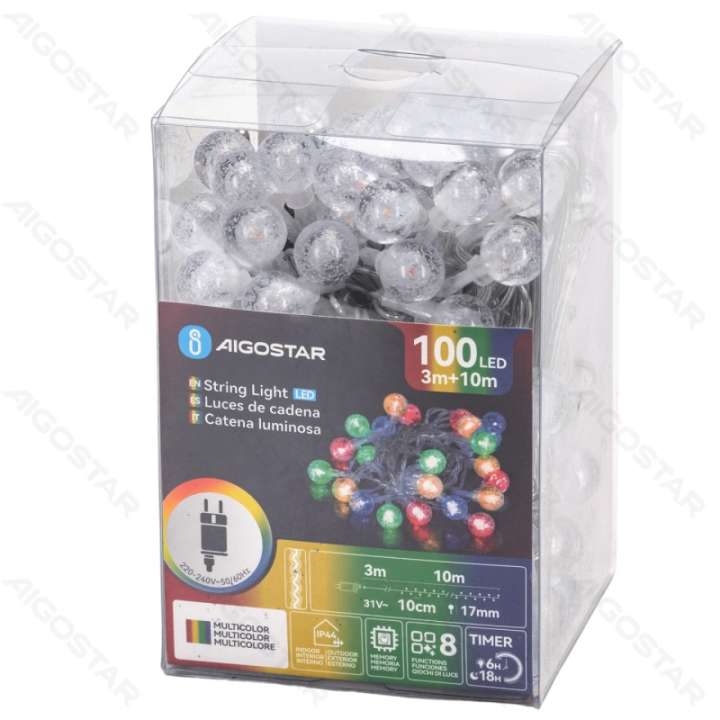 Low voltage bubble string lights, RGBY, 10m ,IP44, Indoor&Outdoor