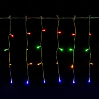 Low voltage icicle (flush) flat string lights, RGBY, 5m*0.4m 25 strips ,IP44, Indoor&Outdoor