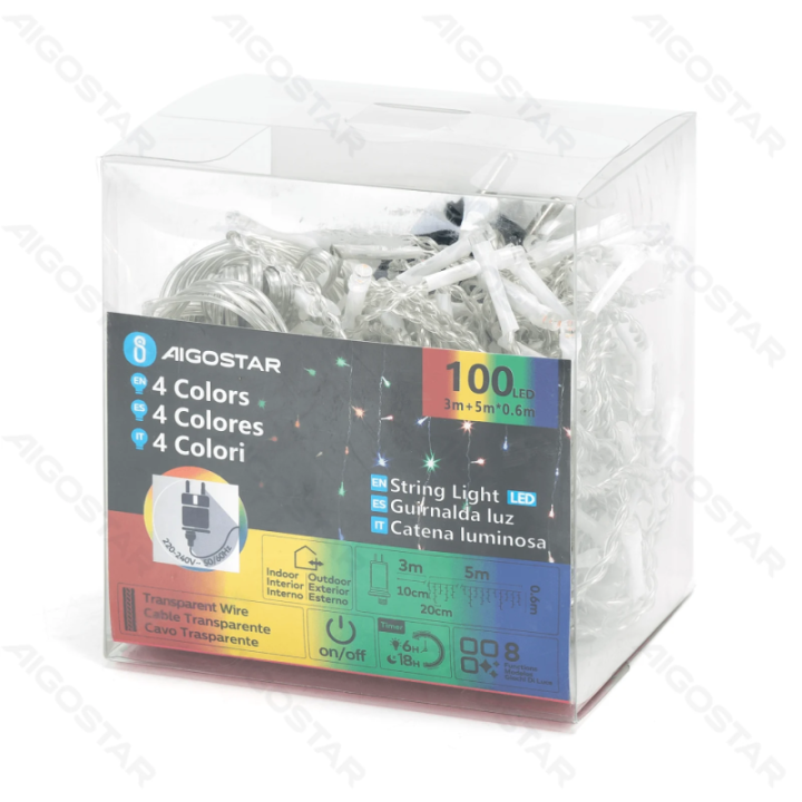 Low voltage icicle (wave) flat string lights, RGBY, 5m*0.6m 25 strips ,IP44, Indoor&Outdoor