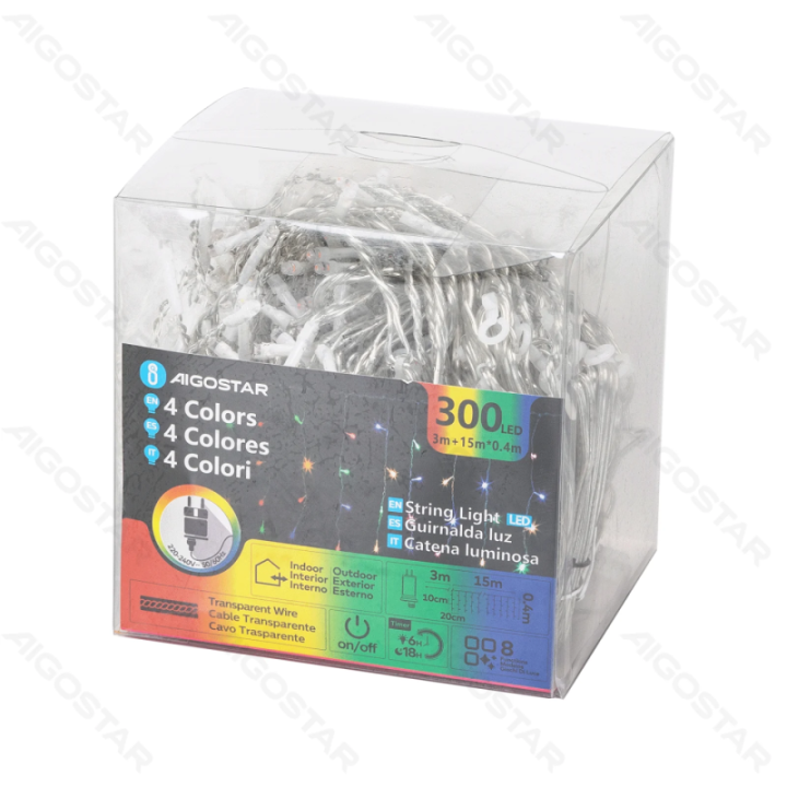 Low voltage icicle (flush) flat string lights, RGBY, 15m*0.4m, IP44, Indoor&Outdoor 75 strips