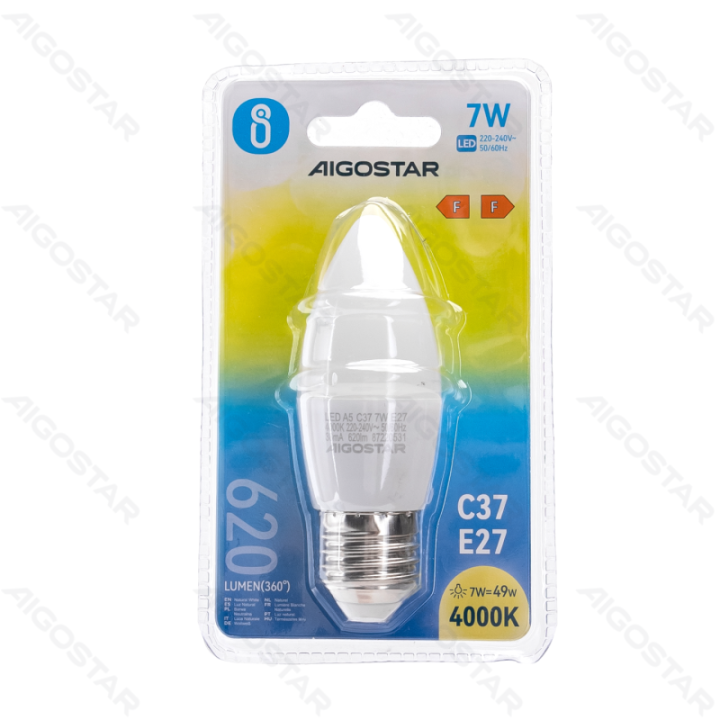 LED C37 Globe Bulb-E27-7W-4000K-620lm