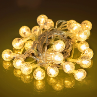 Low voltage bubble string lights, warm white, 5m ,IP44, Indoor&Outdoor