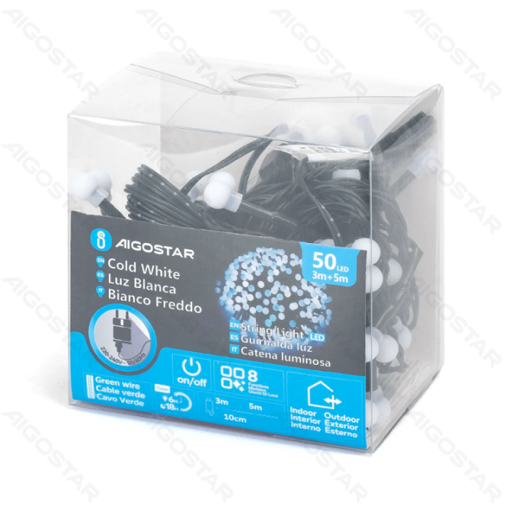 Low voltage firecracker string lights, cold white, 5m ,IP44, Indoor&Outdoor