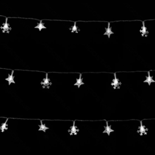 Low voltage star snowflake string lights, cold white, 10m ,IP44, Indoor&Outdoor