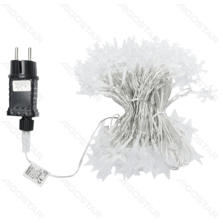 Low voltage star snowflake string lights, cold white, 10m ,IP44, Indoor&Outdoor