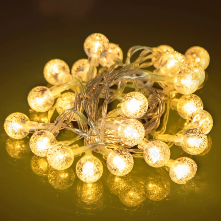 Low voltage bubble string lights, warm white, 5m ,IP44, Indoor&Outdoor