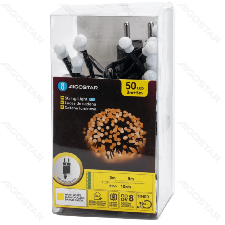 Low voltage firecracker string lights, warm white, 5m ,IP44, Indoor&Outdoor