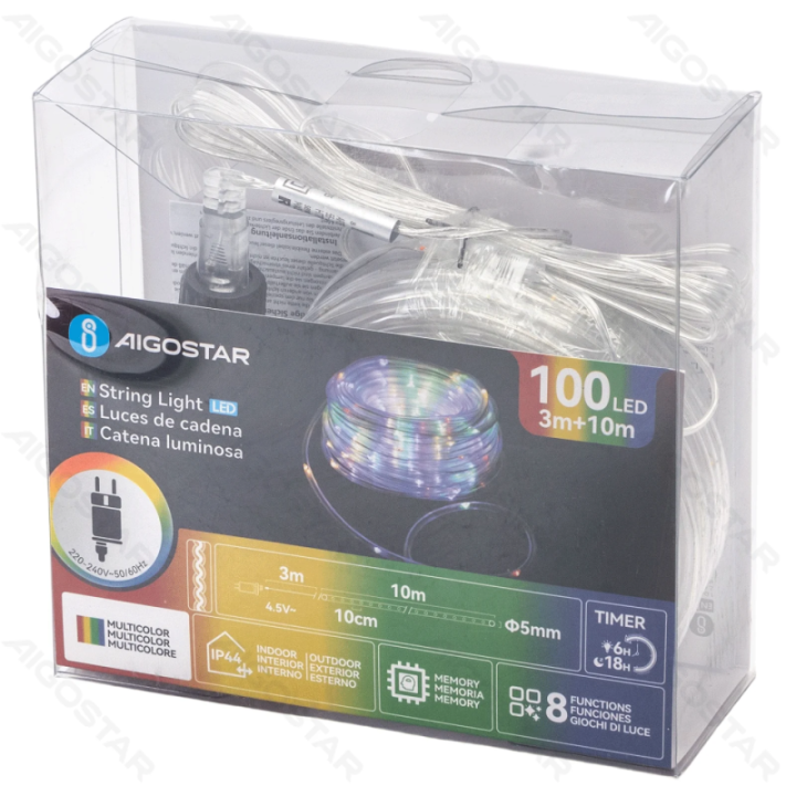 Low voltage -Φ5mm tube string lights, RGBY, 10m ,IP44, Indoor&Outdoor