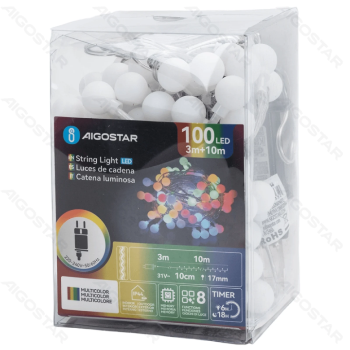 Low voltage milk bulb string lights, RGBY, 10m ,IP44, Indoor&Outdoor