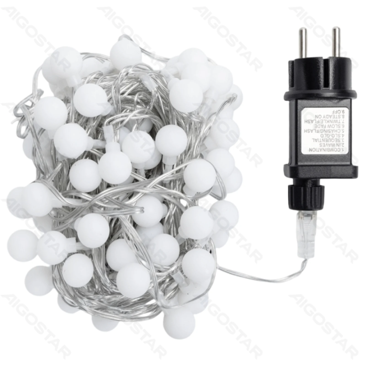 Low voltage milk bulb string lights, RGBY, 10m ,IP44, Indoor&Outdoor