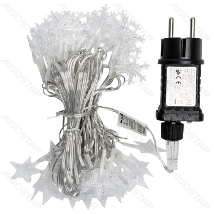 Low voltage star snowflake string lights, cold white, 5m ,IP44, Indoor&Outdoor