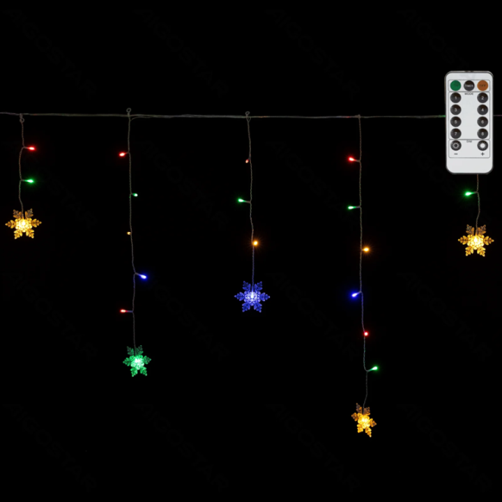Low voltage connectable Icicle Wave Snowflake,RGBY, 3m*0.7m, 12strips, IP44, Indoor&Outdoor 12 strips