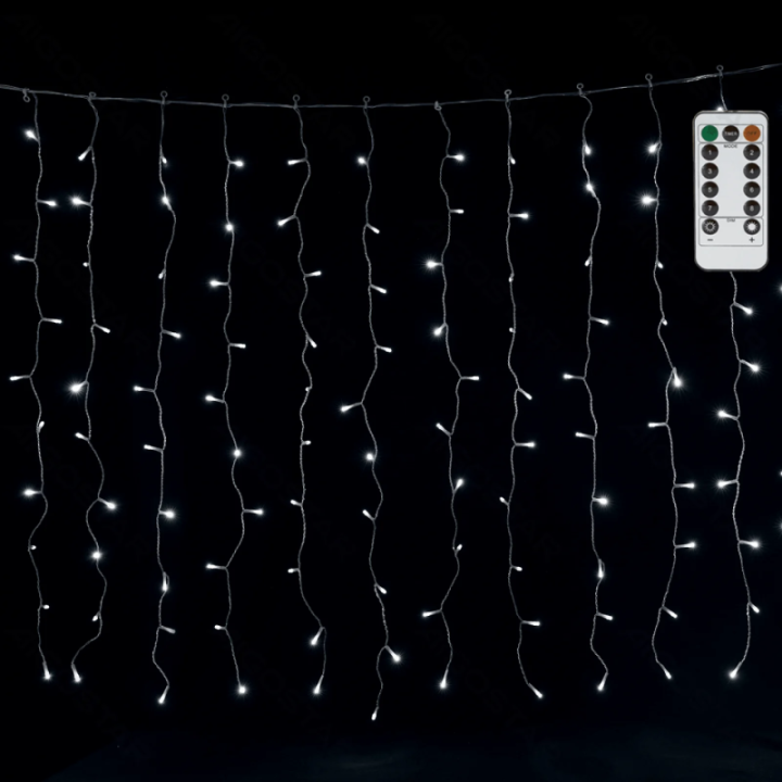 Low voltage connectable Icicle flush flat string lights, cool white, 3m+3m*1m, 30strips ,IP44, Indoor&Outdoor