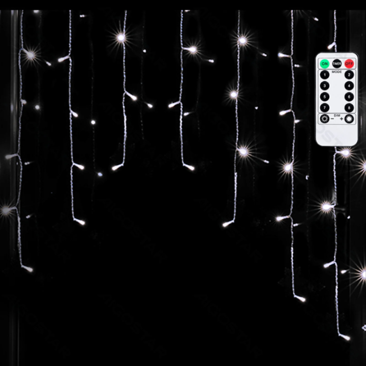 Low voltage connectable Icicle wave flat string lights, cool white, 3m+1.5m*1m, 15 strips ,IP44, Indoor&Outdoor