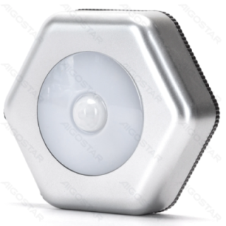 Jutiklinė naktinė lempa 6500K 3*AAA