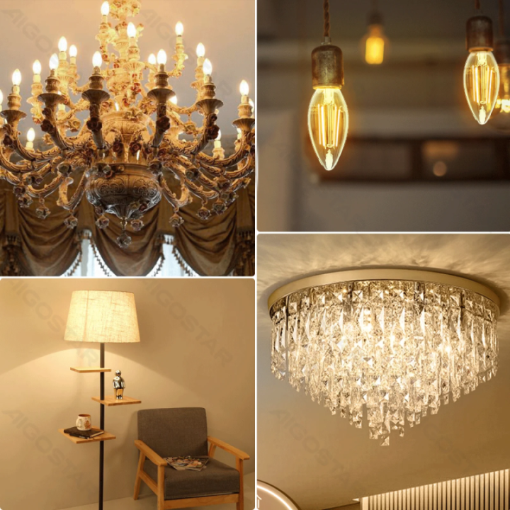 LED Siūlinė lemputė (skaidri) C35 E14 6W