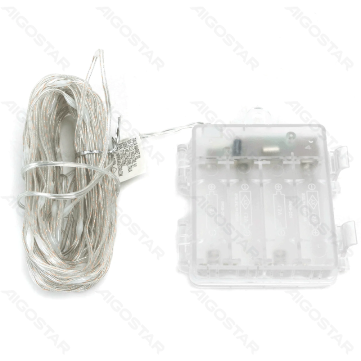 4AA baterijų girlianda (PVC & varis), RGB, 10m