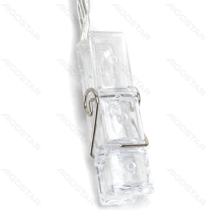 3AA baterijų girlianda - kabančios spaustukės, šilta balta, 1.5m ,IP20 Patalpose