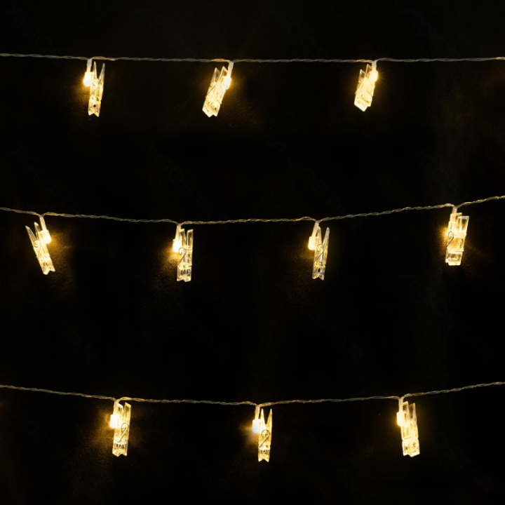 3AA battery string lights - pendant clip, warm white, 3m ,IP20 Indoor