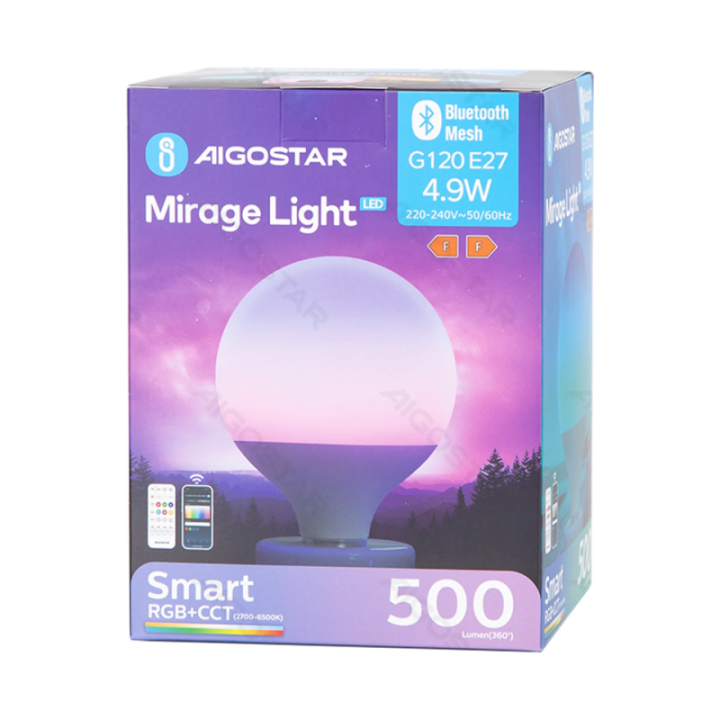 Bluetooth mesh smart mirage light G120 E27 4.9W RGB+CCT