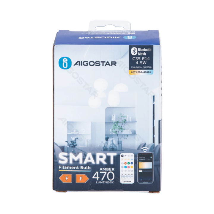 Bluetooth Mesh Smart Filament Bulb C35 4.5W CCT 2pcs ,with remote control