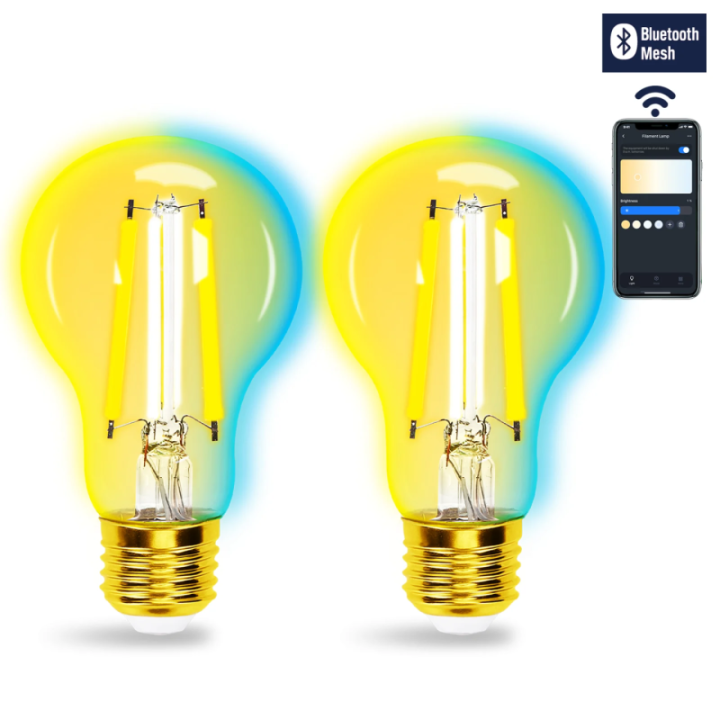 Bluetooth Mesh Smart Filament Bulb A60 6W CCT 2pcs ,with remote control