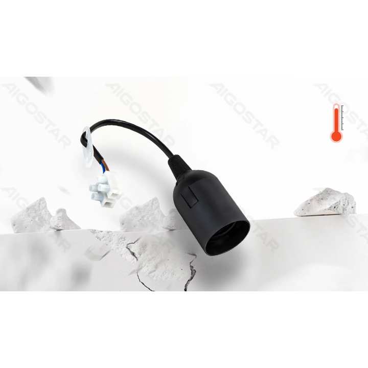 E27 plastic lamp holder with terminal blocks, black,3pcs