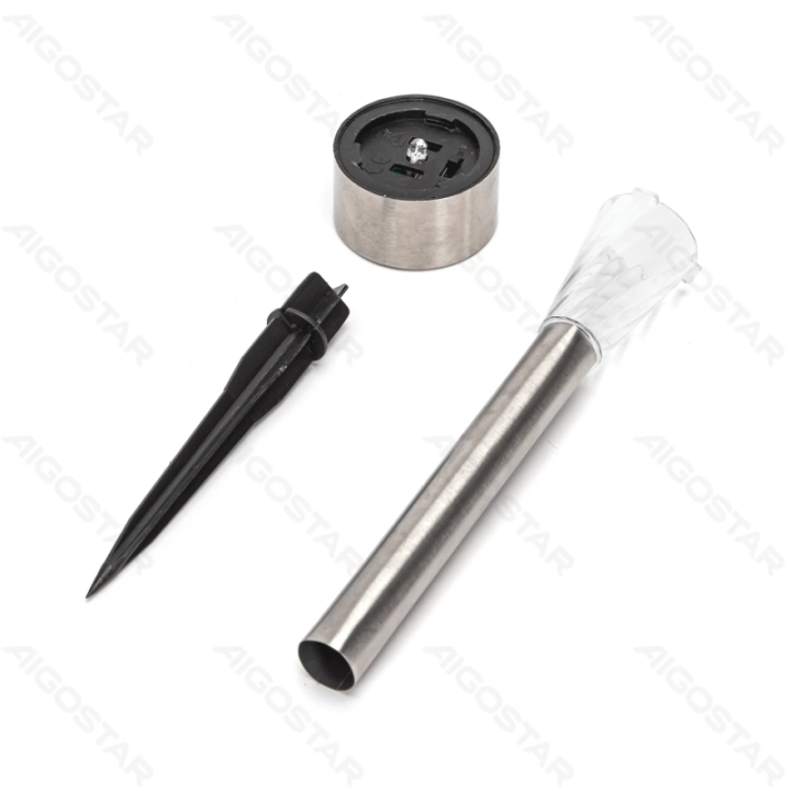 LED Solar Ambient Lawn Light Stainless Steel Oblique Thread 6500K