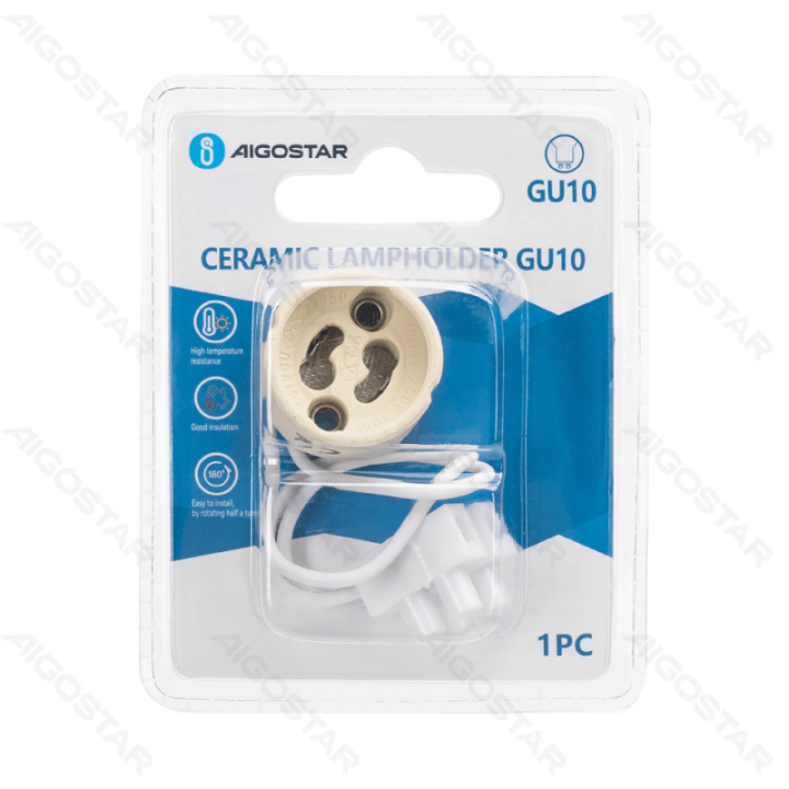 GU10 keraminis lempos laikiklis baltas