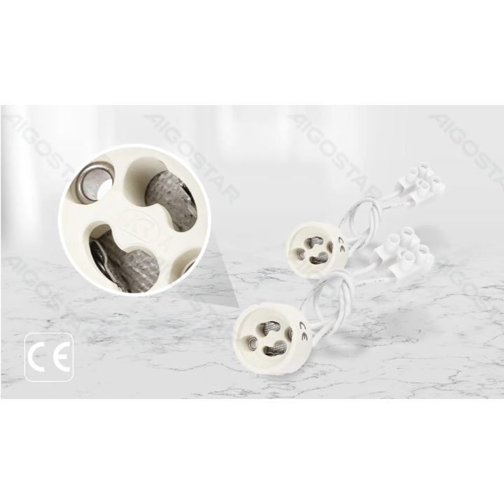 GU10 Ceramic Lampholder White