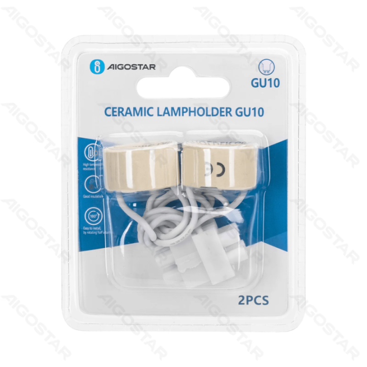 GU10 Ceramic Lampholder White (2 pcs)