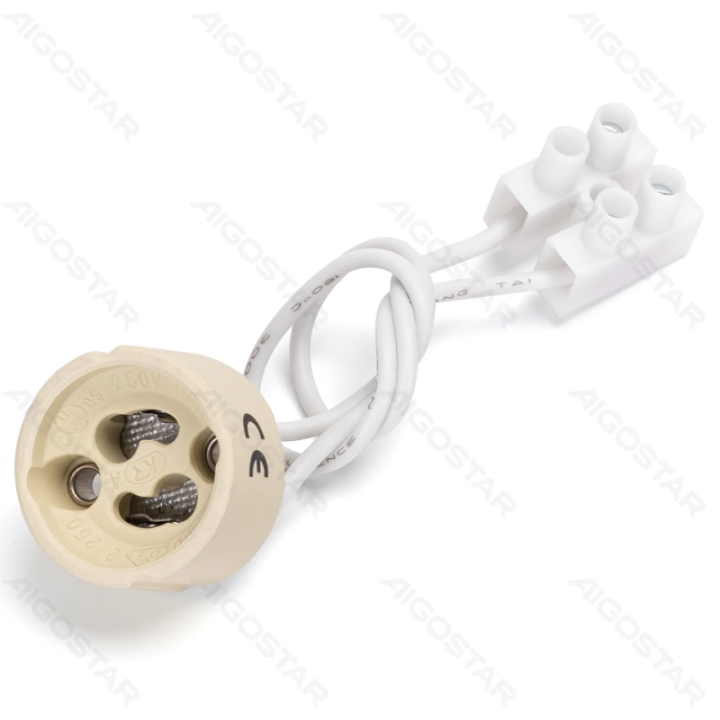 GU10 Keraminis lemputės laikiklis, baltas (2 vnt)