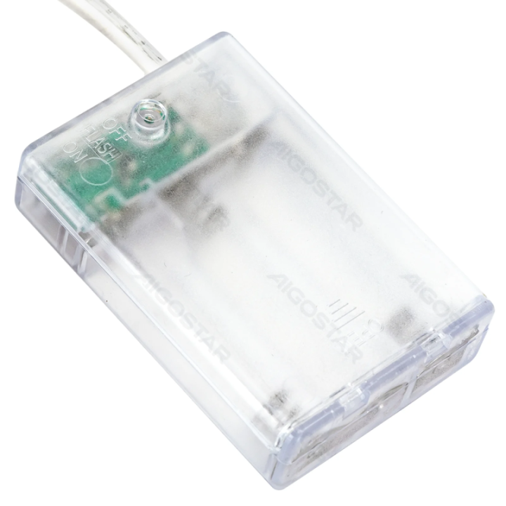 3AA baterijų girliandos (PVC & varis), RGBY, 10m, IP20, Vidaus