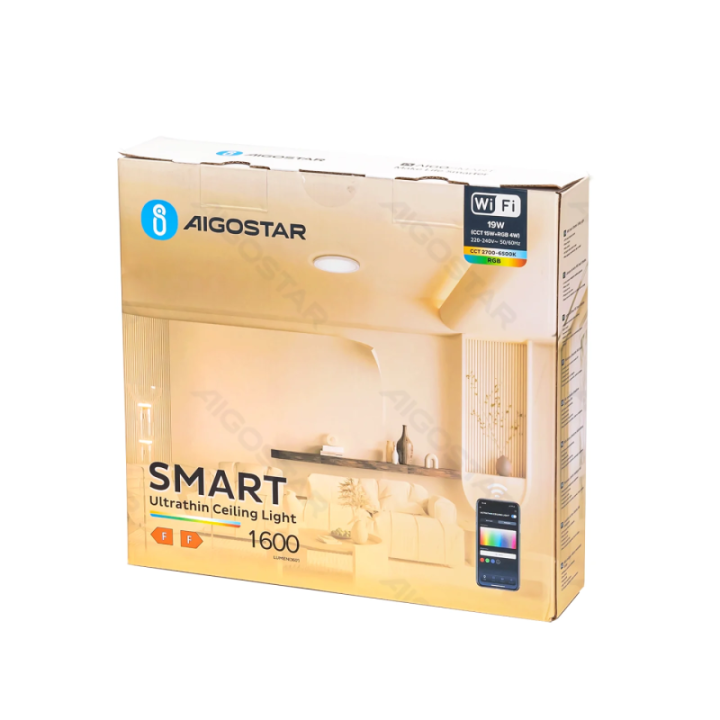 WIFI WB Išmanus plonas lubų šviestuvas 19W