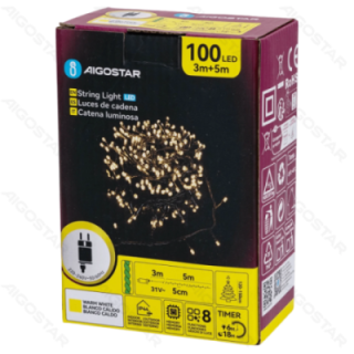 Low Voltage Flat String Lights, Warm White, 5m IP44, Indoor&Outdoor Color box