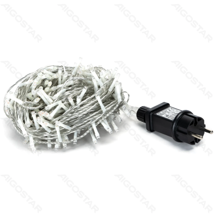 Žemos įtampos plokščios girliandos, RGBY, 20m IP44, vidaus & lauko, spalvota dėžutė