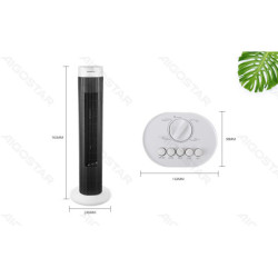 Tower Fan, 30 Inches, 3 Speeds, Black&White