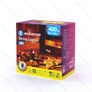 Low voltage firecracker flat string lights, warm white, 10m ,IP44, Indoor&Outdoor, Color box