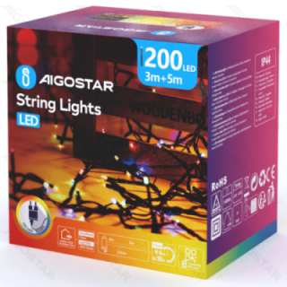 Low voltage firecracker flat string lights, RGBY, 5m ,IP44, Indoor&Outdoor, Color box