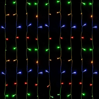 Low voltage curtain flat string lights, RGBY, 2m*2m ,IP44, Indoor&Outdoor, 10 strips, Color box