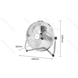Floor Fan, 14 Inches, 3 Blades, 3 Speeds, Silver