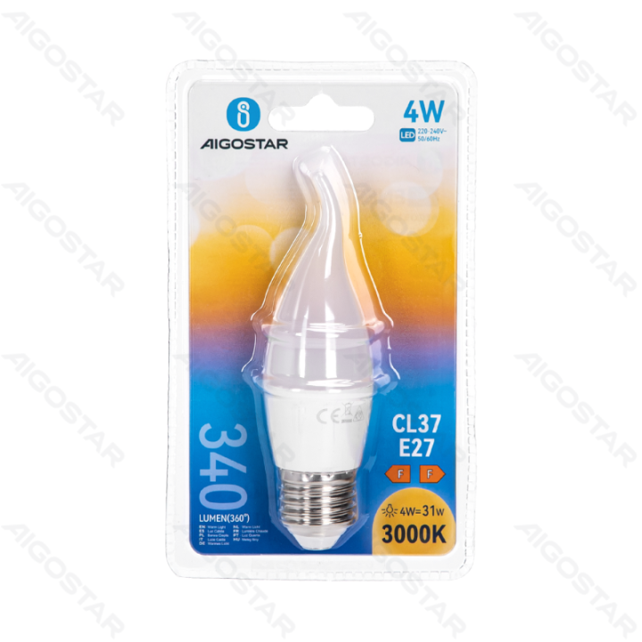 LED lemputė-E27-4W-3000K-340lm